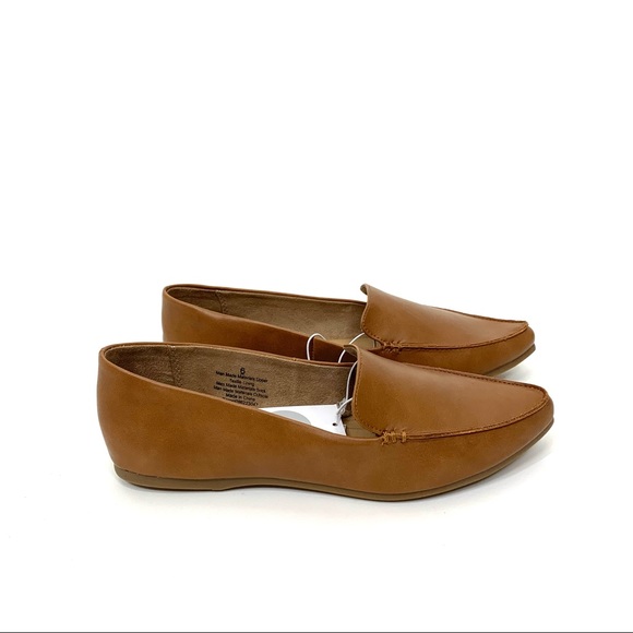 A New Day Micah Cognac Brown Faux Leather Almond Toe Loafers New Nwt Multi Sizes - Picture 3 of 14